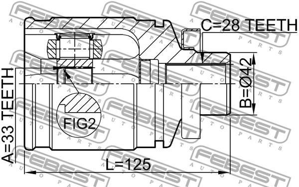 Przegub wału FEBEST 0411-CU20RH