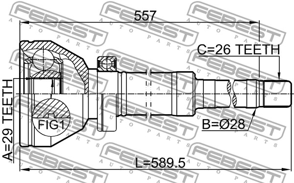 Przegub FEBEST 2711-XC90WDRH