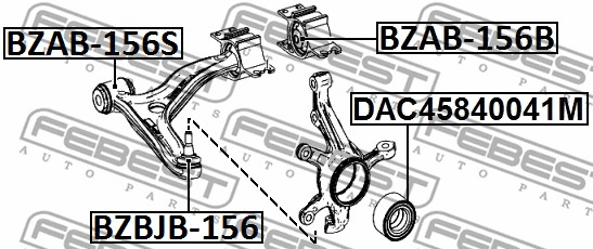 Tuleja wahacza FEBEST BZAB-156S