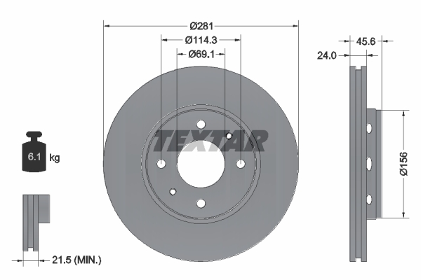 Tarcza hamulcowa TEXTAR 92100403