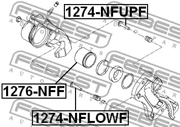 Sworzeń prowadzący  zacisk hamulca FEBEST 1274-NFUPF