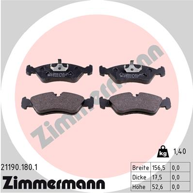 Klocki hamulcowe ZIMMERMANN 21190.180.1