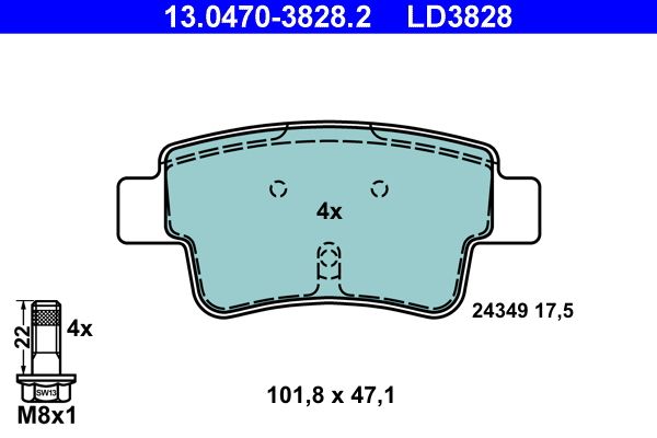 Klocki hamulcowe ATE 13.0470-3828.2