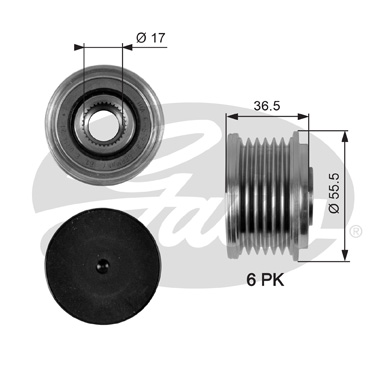 Alternator - sprzęgło jednokierunkowe GATES OAP7049