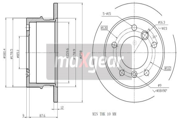 Tarcza hamulcowa MAXGEAR 19-0793MAX
