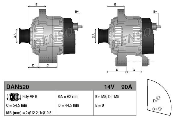 Alternator DENSO DAN520