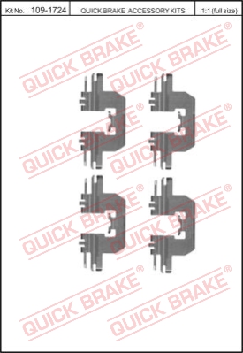 Zestaw akcesoriów montażowych  klocków hamulcowych QUICK BRAKE 109-1724