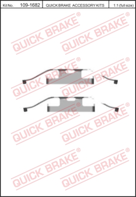 Zestaw akcesoriów montażowych  klocków hamulcowych QUICK BRAKE 109-1682