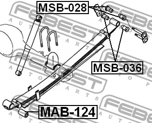 Tuleja pióra resora FEBEST MAB-124