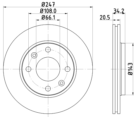 Tarcza hamulcowa HELLA PAGID 8DD 355 101-801
