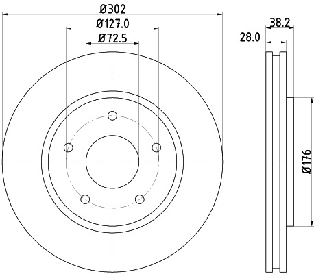 Tarcza hamulcowa HELLA 8DD 355 129-011