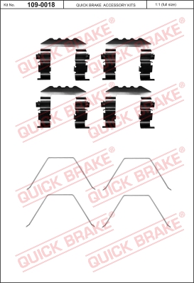 Zestaw akcesoriów montażowych  klocków hamulcowych QUICK BRAKE 109-0018
