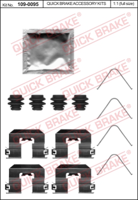 Zestaw akcesoriów montażowych  klocków hamulcowych QUICK BRAKE 109-0095