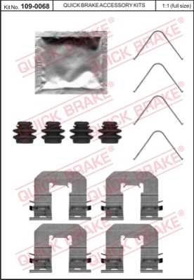 Zestaw akcesoriów montażowych  klocków hamulcowych QUICK BRAKE 109-0068