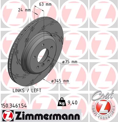 Tarcza hamulcowa ZIMMERMANN 150.3461.54