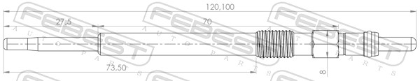 Świeca żarowa FEBEST 28642-001