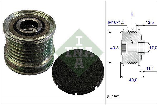 Sprzęgło alternatora INA 535 0166 10