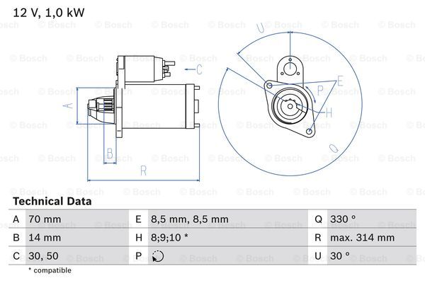 Rozrusznik BOSCH 0 986 018 570