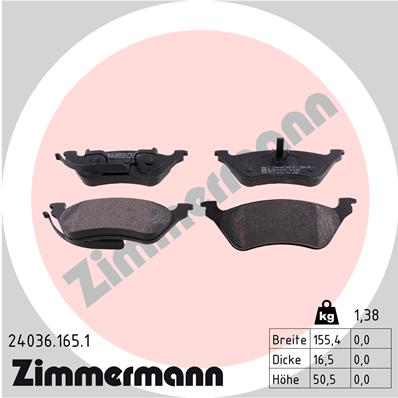 Klocki hamulcowe ZIMMERMANN 24036.165.1