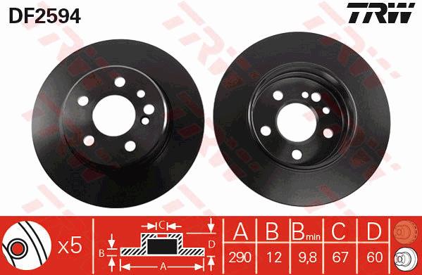 Tarcza hamulcowa TRW DF2594