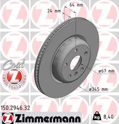 Tarcza hamulcowa ZIMMERMANN 150.2946.32