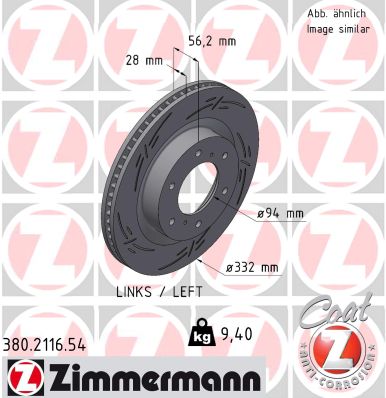 Tarcza hamulcowa ZIMMERMANN 380.2116.54