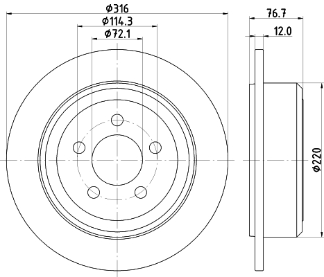 Tarcza hamulcowa HELLA PAGID 8DD 355 122-221