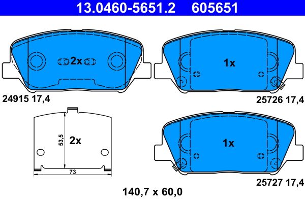 Klocki hamulcowe ATE 13.0460-5651.2