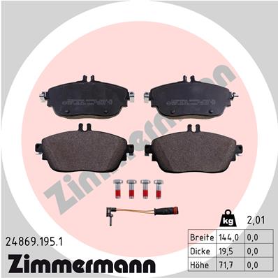 Klocki hamulcowe ZIMMERMANN 24869.195.1