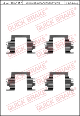 Zestaw akcesoriów montażowych  klocków hamulcowych QUICK BRAKE 109-1117