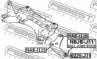 Tuleja wahacza FEBEST NAB-J11B