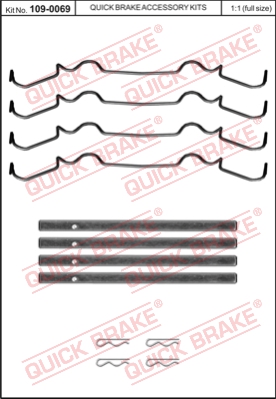 Zestaw akcesoriów montażowych  klocków hamulcowych QUICK BRAKE 109-0069