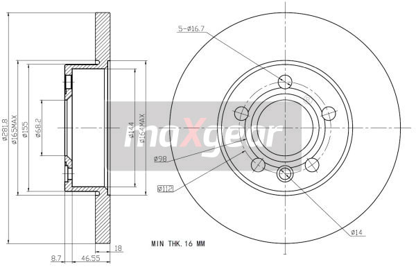 Tarcza hamulcowa MAXGEAR 19-0990