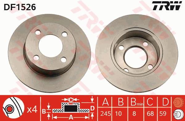 Tarcza hamulcowa TRW DF1526