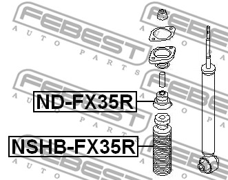 Dystans gumowy FEBEST ND-FX35R