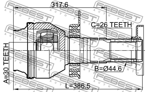 Przegub FEBEST 2311-T5MT6RH