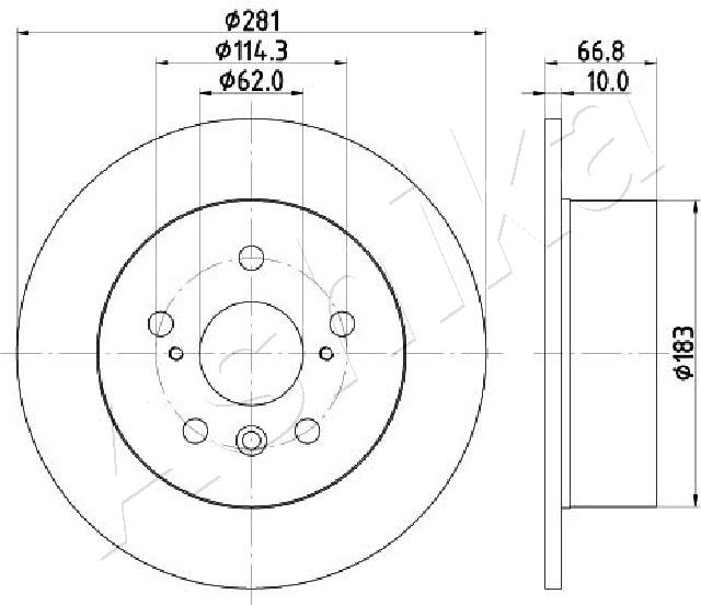 Tarcza hamulcowa ASHIKA 61-02-256C