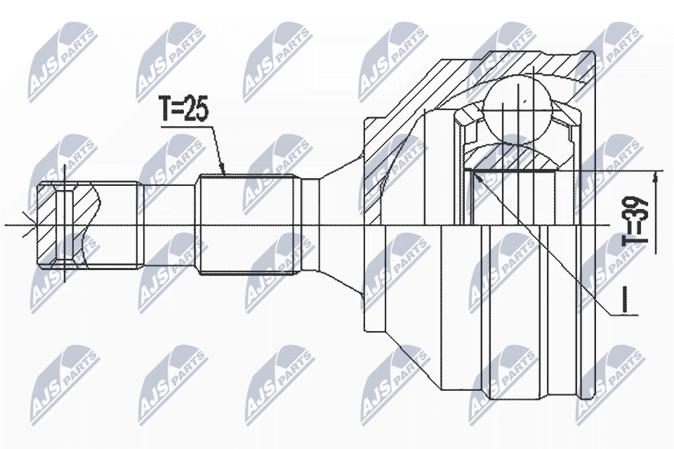 Zestaw przegubu, wał napędowy NTY NPZ-PE-029