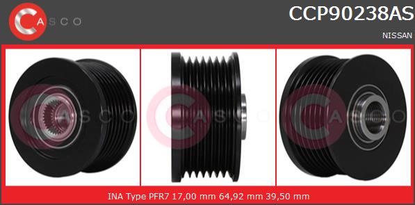 Koło pasowe alternatora CASCO CCP90238AS