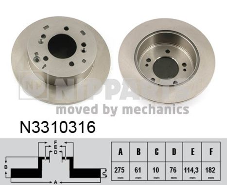 Tarcza hamulcowa NIPPARTS N3310316