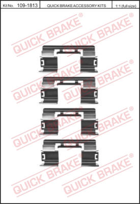 Zestaw akcesoriów montażowych  klocków hamulcowych QUICK BRAKE 109-1813