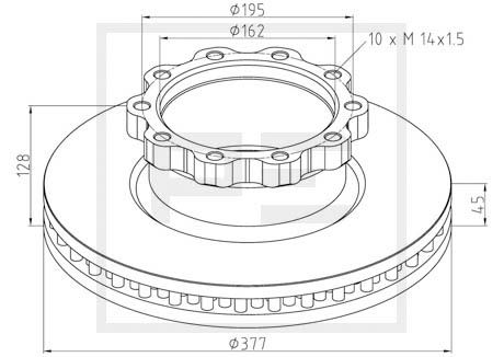 Tarcza hamulcowa PE AUTOMOTIVE 036.117-00A