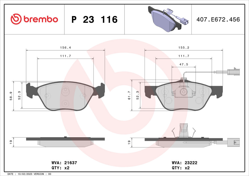 Klocki hamulcowe BREMBO P 23 116