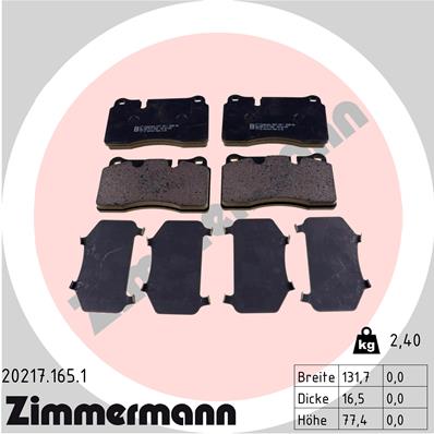 Klocki hamulcowe ZIMMERMANN 20217.165.1