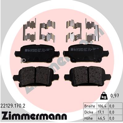 Klocki hamulcowe ZIMMERMANN 22129.170.2