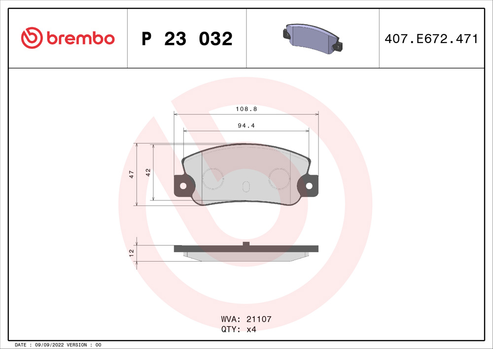 Klocki hamulcowe BREMBO P 23 032