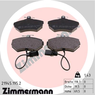 Klocki hamulcowe ZIMMERMANN 21945.195.2