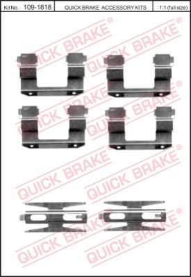 Zestaw akcesoriów montażowych  klocków hamulcowych QUICK BRAKE 109-1618