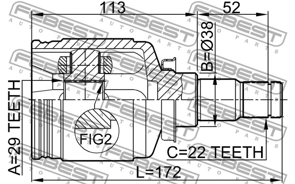 Przegub FEBEST 1111-J200