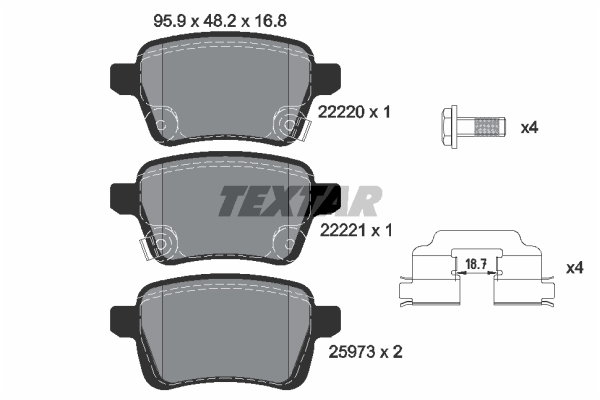 Klocki hamulcowe TEXTAR 2222001